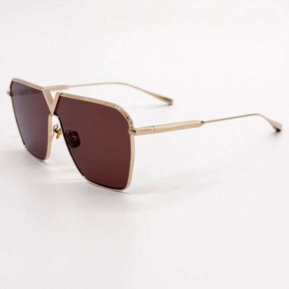 NEW VALENTINO SUNGLASSES UNISEX GOLD V-GOLDSHIELD VLS-137B EYEWEAR VALENTINO main image 8